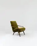 1960s Czech Wooden Upholstered Armchair