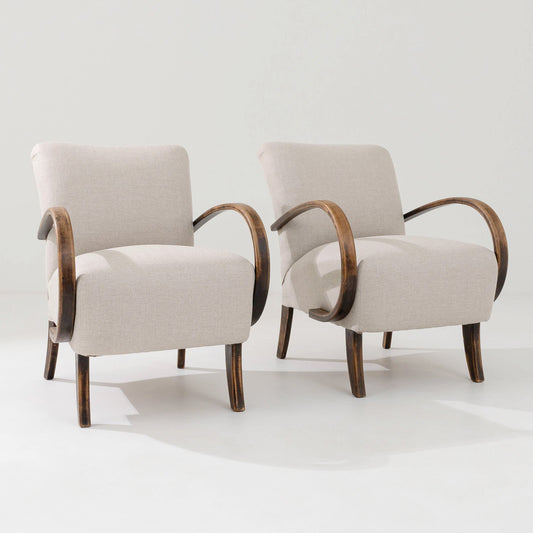 Pair of 1950s  Armchairs by Jindrich Halabala