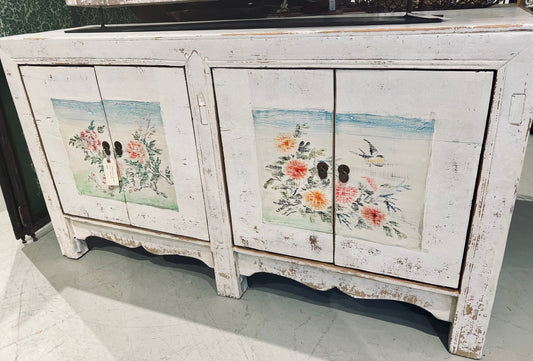 Antique Floral Cabinet